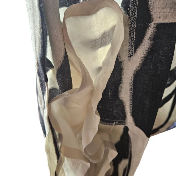 Banana Republic Zebra Print Linen Blend Sheath Dress 12P Petite Womens Back Zip - Picture 6 of 6